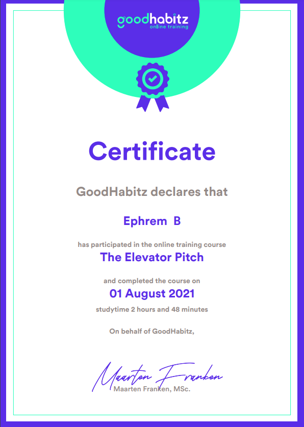 EHE ELEVATOR PITCH